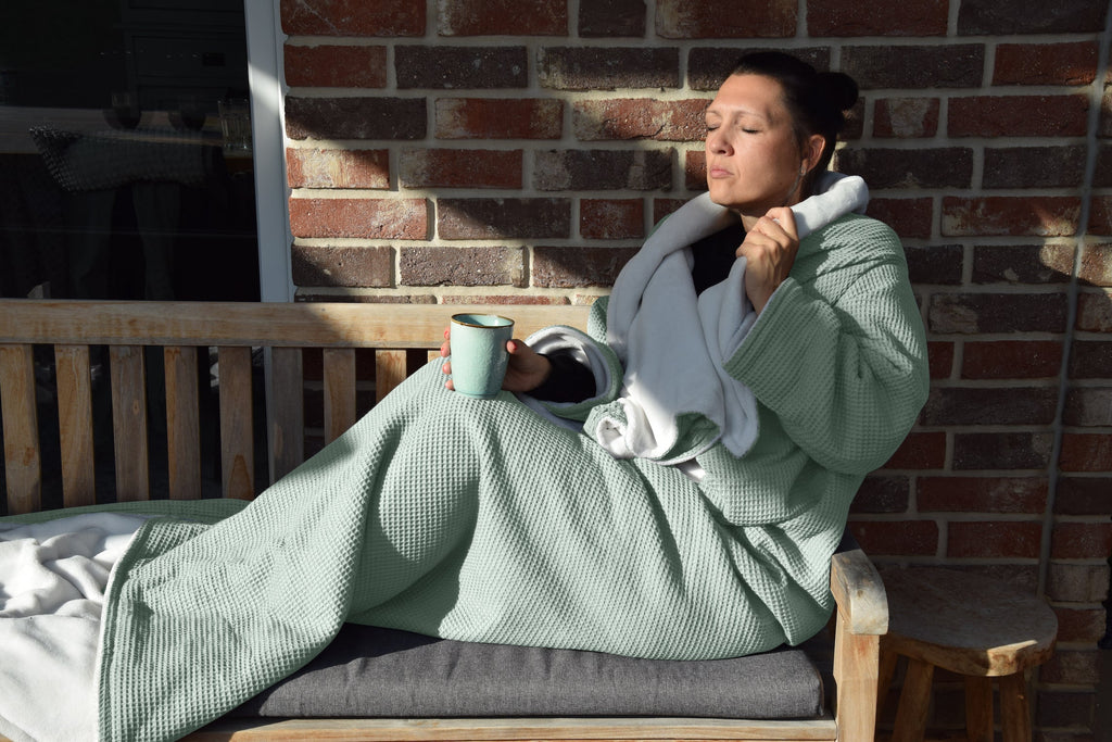 XXL Kuscheldecke flauschige Ärmeldecke Wohndecke zum anziehen Anziehdecke Decke mit Ärmeln Winterdecke