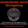 Der Autoseal Deckel ist absolut auslaufsicher. Zum Trinken Autoseal Knopf drücken, zum Verschließen einfach los lassen. Durch einen extra Verriegelungsknopf an der Oberseite lässt sich zum Transportieren der Öffnungsmechanismus zusätzlich verriegeln. Sicheres Verstauen in Taschen, kein Verschütten mehr.  